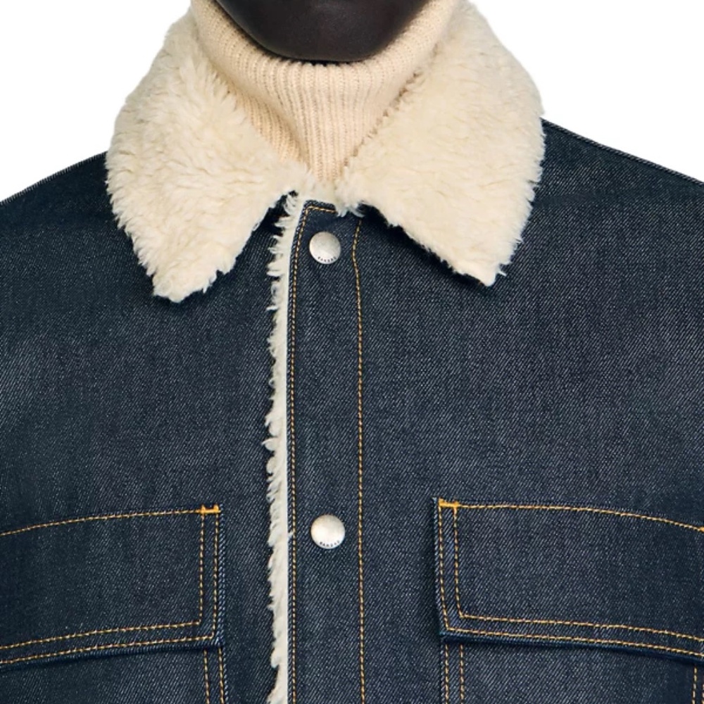 Denim Vintage Shearling Overshirt - Picture 2 of 9